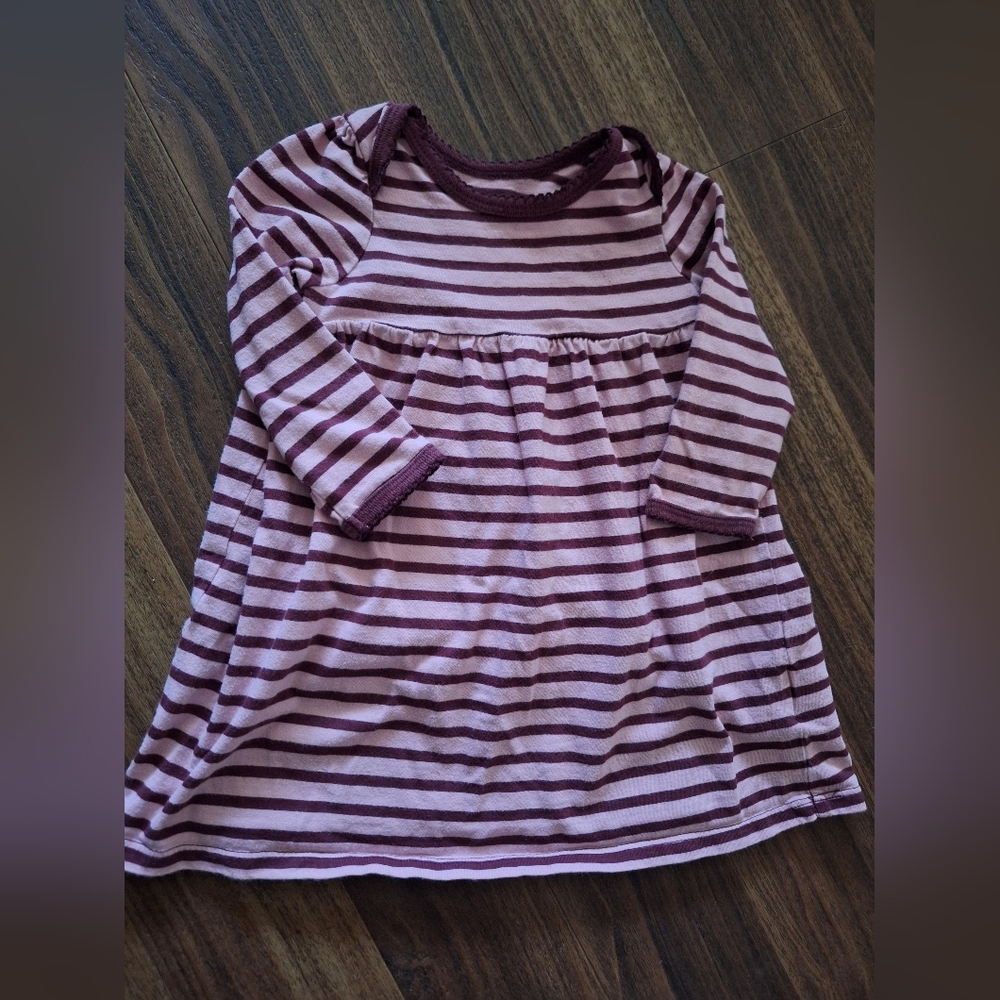 Old Navy Striped Purple Long Sleeve Dress 6-12M